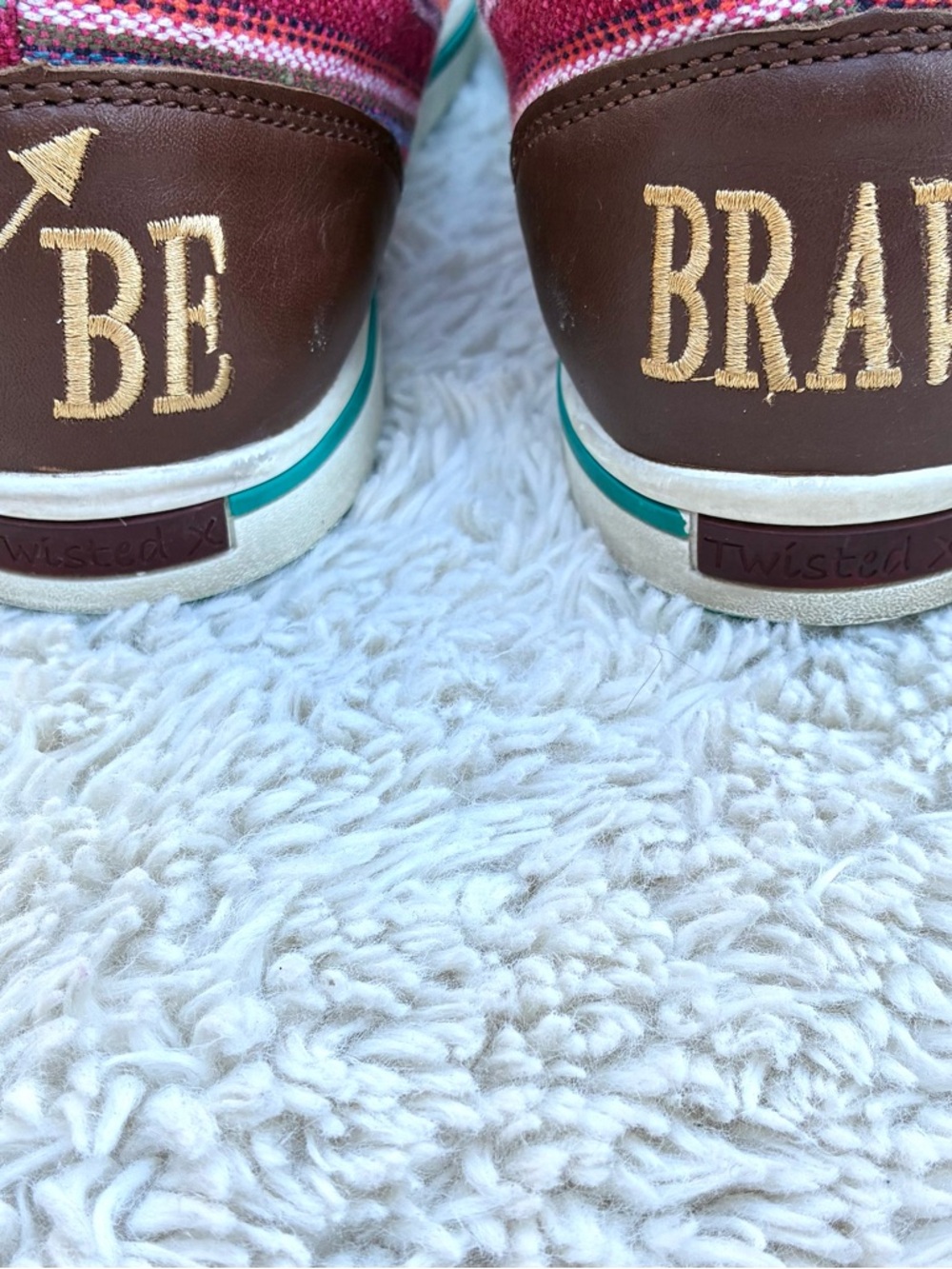 Twisted X Brown Leather Embroidered Be Brave Women’s Loafers Sz 10 - Picture 9 of 10